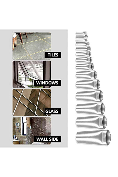 Choice 14PCS Stainless Steel Caulk Nozzle Applicator Caulking Finisher Glue S...