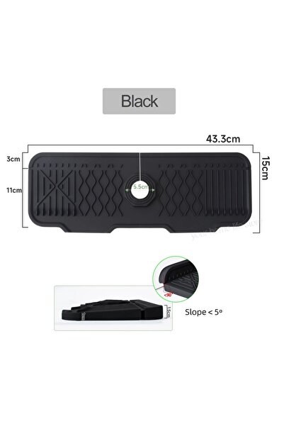 Choice Black 1Pcs Silicone Faucet Mat Water Ripples Kitchen Bathroom Drainage...