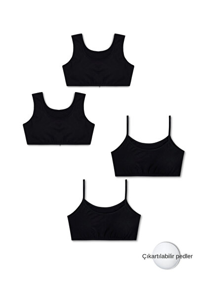 Panfilia 95% Cotton Girls' Lycra Combed Cotton Training Bra with Straps and P...