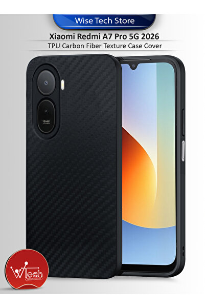 Wtech Xiaomi Redmi A7 Pro 5G 2026 TPU Carbon Fiber Texture Case Cover