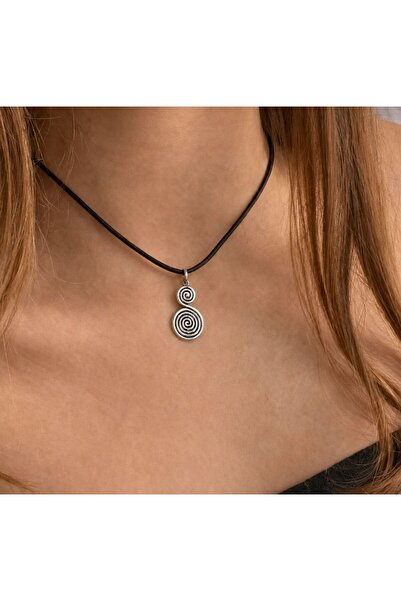 sleyshop Sarmal Girdap Spiral Vortex Yıldız İpli Unisex Kolye