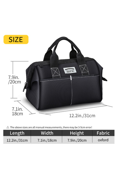 Choice black Tool Bag, 12-Inch Wide Mouth Home Tool Organizer, Portable Stora...