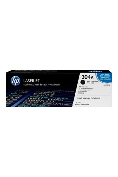 HP Nr. 304A HP304A 304A Pachet dublu Cartuș Negru (CC530AD)