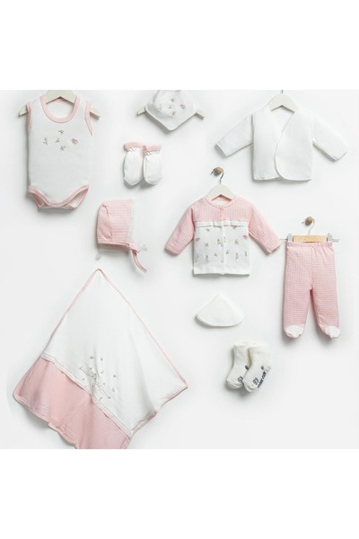 Minimio Kids 10-Piece Premium Small Flowers Embroidered Baby Hospital Dischar...
