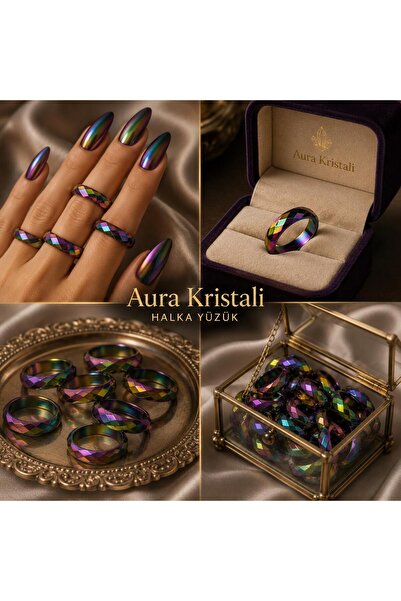 best bioenerji taş terapi Aura Crystal Rainbow Rainbow Crystal Faceted Cut Ri...