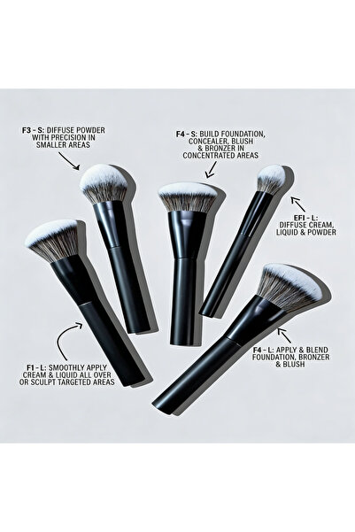 Choice 5Heidantouhuadibai 5-Piece Facial Makeup Brush Set: Foundation Brush, ...