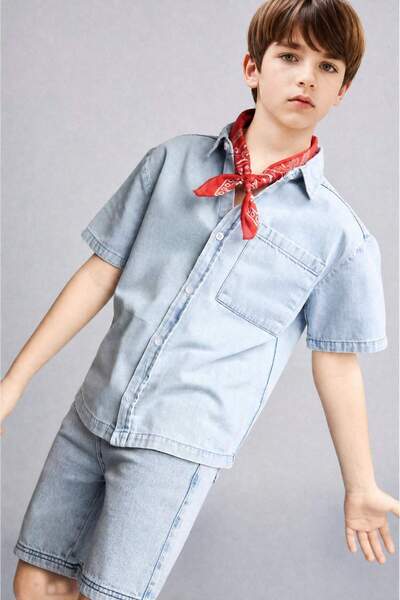 DeFacto Jean Short-Sleeved Shirt Boys H7497A826Hs