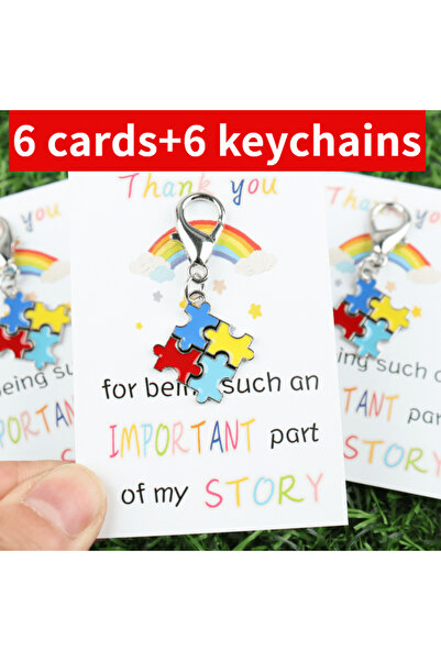 Choice 6 cm 6pcs 3Zhang/6Inspirational thank-you card with autism-themed puzz...