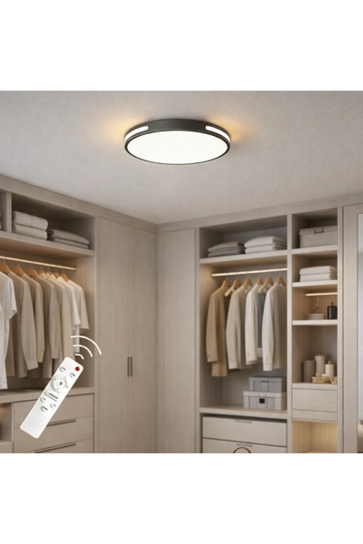 Elektroyou Vista Modern Siyah 33'Lük Yuvarlak Uzaktan Kumandalı Dimmerli 3 Re...