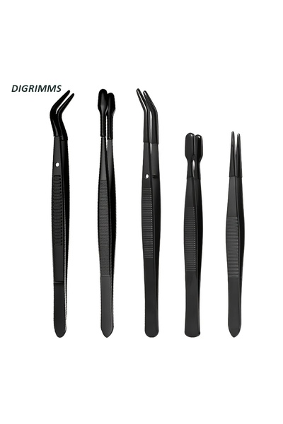 Choice1 5pcs 2/3/5/6pcs Tweezers with Tips Tweezers PVC Silicone Coated Non M...