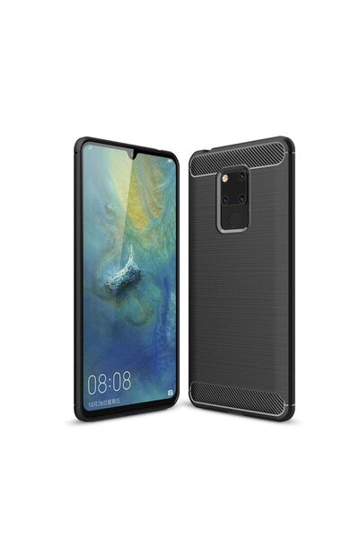 OEM Θήκη Σιλικόνης Carbon TPU Fiber Brushed Huawei Mate 20 Μαύρο