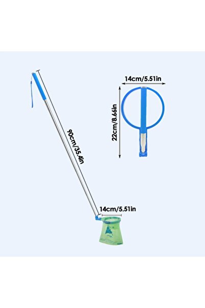 Choice Blue Pooper Scooper Extendable Handle Bend-Free Pet Waste Collector Do...
