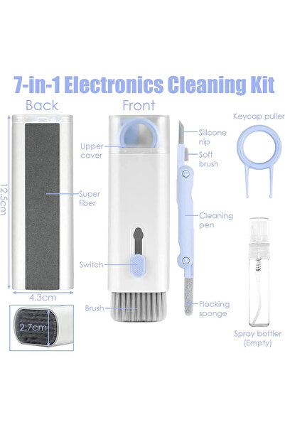 Choice1 Blue Keyboard Cleaning Brush Kit 7in1 Laptops Cleaner with Keycap Pul...