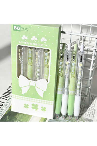 Choice 4Pcs 4Pcs/Set Cute Four-leaf Clover Retractable Gel Pen 0.5mm Black In...