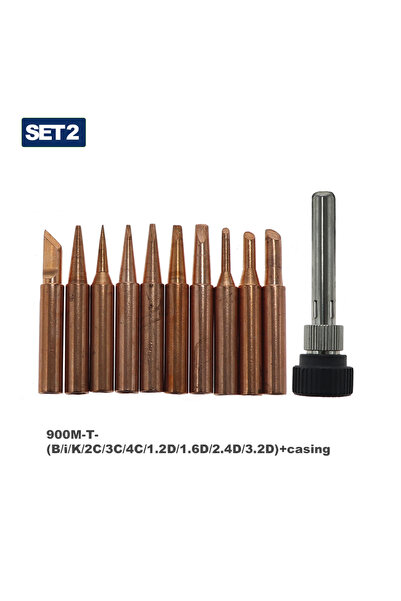Choice grey 10pcs Soldering Iron Tip Pure Copper 900M Soldering Iron Head Set...