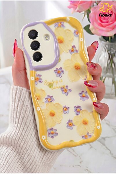 Galaxy A57 Case Design Patterned Camera Protected Daisy Flower Color Silicone Cover