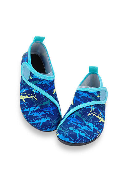 Choice11 28 29(15.6-16.8CM) Blue Shark Boys Girls Soft foldable Water Shoes K...
