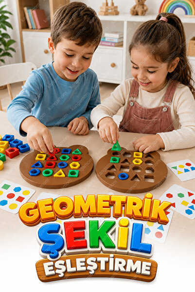 M&H 42 Parça Ayıcık Geometrik Şekil Eşleştirme Oyunu - 16 Görevli Eğitici ve ...