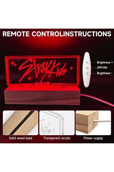 choice2 مصباح ليلي LED من StrayKids طراز STAY 01-HZ مع 7 أوضاع لتغيير الألوان...