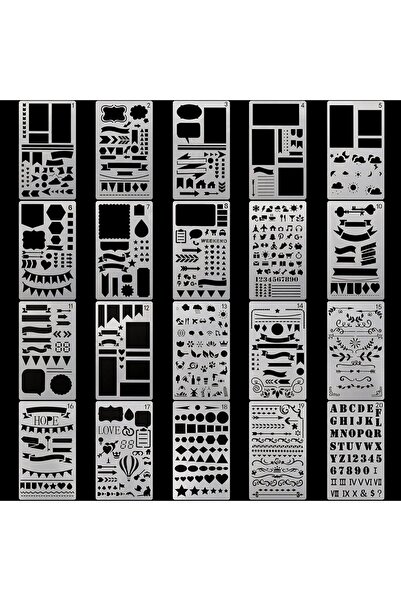 Choice 20Pcs 1-20 30/20/12 Pcs Bullet Journaling Stencil Set Template Geometr...