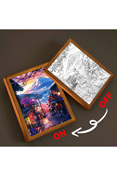 choice2 إطار صور LED من بانداي A5 (23×17 سم) يصور مشهدًا جميلًا لمدن طوكيو وا...