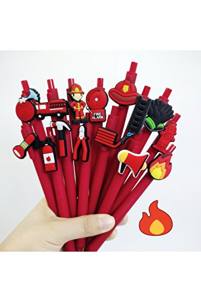 Choice 10Pcs 10Pcs red fire patch pen, fire theme modeling patch ballpoint pe...