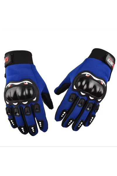 Choice Blue Motorcycle Gloves Full Finger Protective Outdoor Knight Sports Br...
