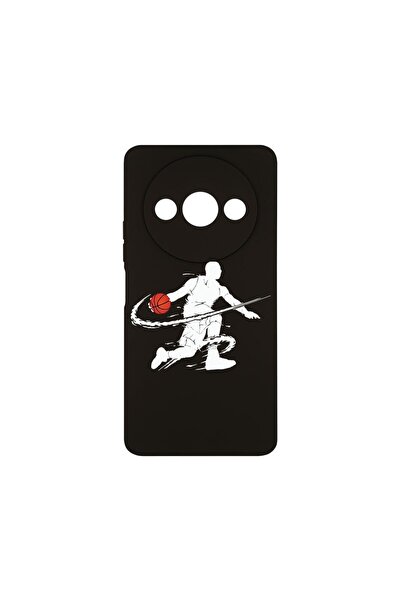 bestcase Премиум силиконов калъф, съвместим с Xiaomi Redmi A3, Баскетбол, Тън...