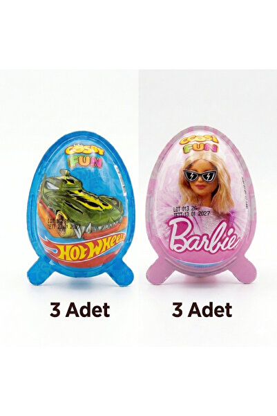 Cosby Fun Oyuncaklı Eğlence Yumurtası Barbie 6’lı Paket. 3 adet Barbie ve 3 a...