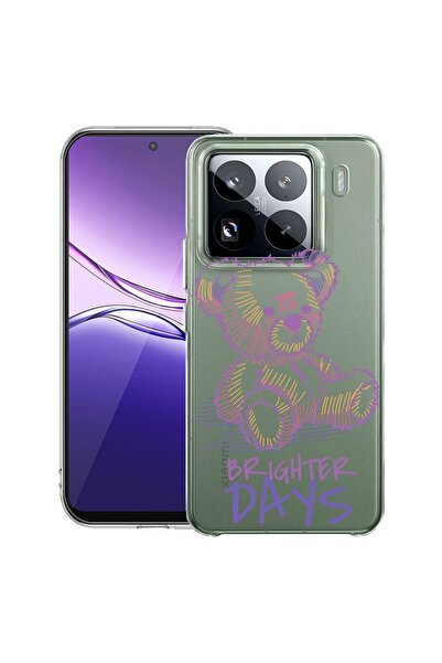bestcase Прозрачен тънък силиконов калъф, съвместим с Xiaomi 15 Pro, Мече Бле...