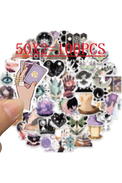 Choice 100PCS 50/100PCS Halloween Magic Witch Graffiti Stickers Decorative Gu...