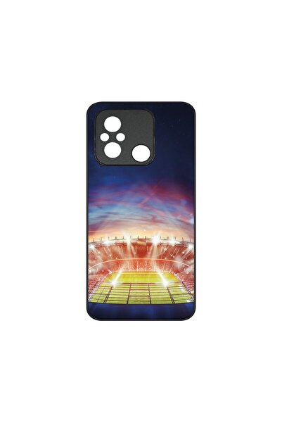bestcase Тънък стъклен калъф, съвместим с Xiaomi Redmi 12C, Футболен стадион,...