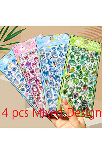 Choice1 4 قطع ملصقات ثلاثية الأبعاد بتصميمات متنوعة لطيفة على شكل حيوانات ونب...