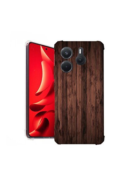 bestcase Калъф за Xiaomi Redmi Note 14 4G, Удароустойчив 1.5ММ, Дърво орех, З...