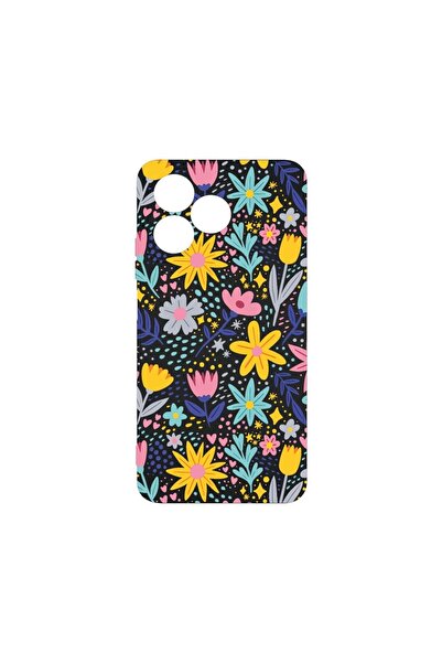 bestcase Премиум силиконов калъф, съвместим с Xiaomi Redmi 13, Малки цветя, Т...