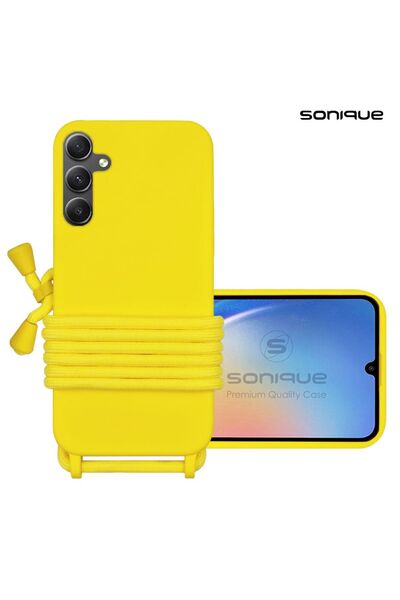 Sonique Θήκη Σιλικόνης με Κορδόνι CarryHang Samsung Galaxy A35 5G Κίτρινο