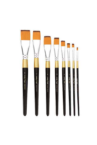 Choice 8 Flat ALL Single Flat Paint Brushes ,Artist Paintbrushes for Acrylic ...