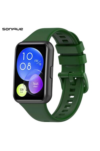 Sonique Λουράκι Σιλικόνης Soft Band για Huawei Fit 2 Active Πράσινο Σκούρο