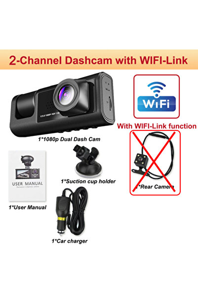 Choice5 كاميرا لوحة القيادة للسيارات 32 جيجا X85-WIFI-2CAM مع واي فاي وتطبيق،...