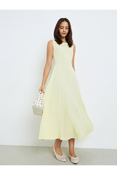 Styli Yellow Sleeveless A-Line Maxi Dress