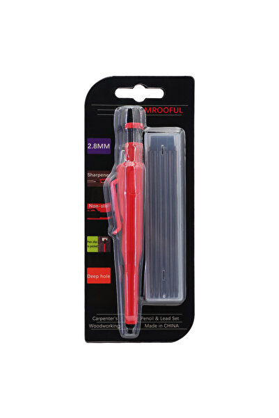 Choice10 Red Pen Set A 2.8 mm Carpenter's Pencil Set with Protective Cover an...