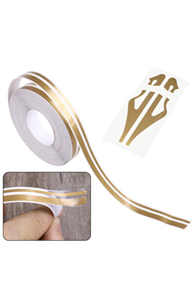Choice A Brand New Tape Decal Part Double Line Gold Pinstripe Practical Stick...