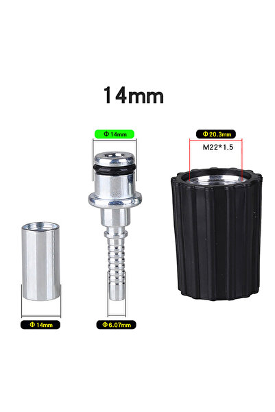 Choice 1 وصلات إدخال خرطوم غسيل عالي الضغط D14 D15mm صامولة حلقية M22 خرطوم ت...