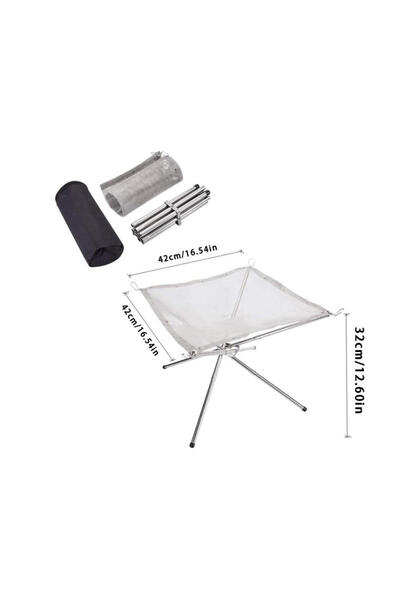 Choice1 Silver 1Set Portable Fire Pit Durable Outdoor Camping BBQ Mesh Firepl...