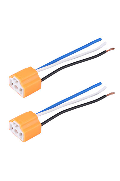 Choice WHITE 2Pcs Female Ceramic Headlight Connector Plug Adapter Socket for ...