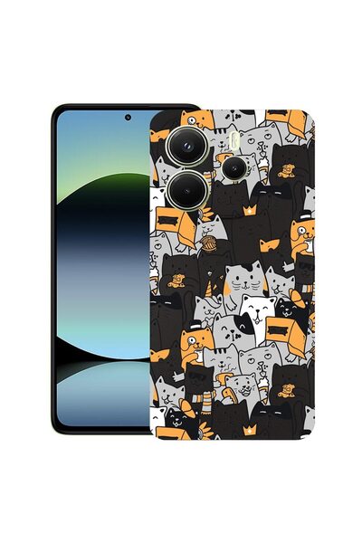 bestcase ¬Æ Husa pentru Xiaomi Redmi Note 14, Cat Pattern, Slim Silicon 0.8MM...