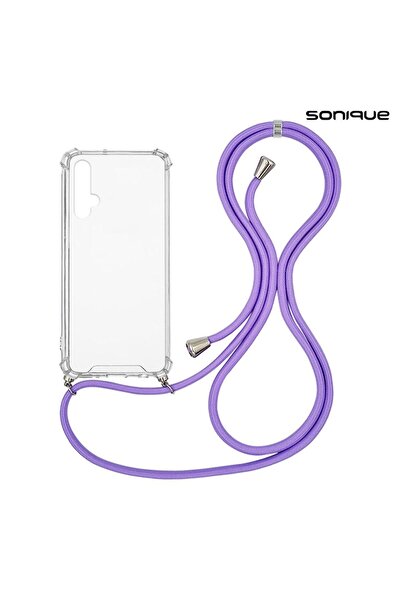 Sonique Θήκη Σιλικόνης με Κορδόνι Armor Clear Honor 20 / Nova 5T Λιλά
