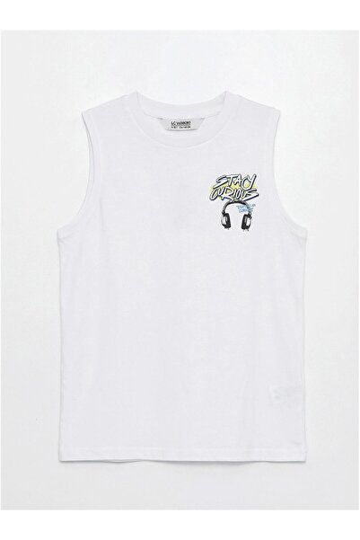 LC Waikiki Crew Neck Printed Jersey Boys' Tank Top
