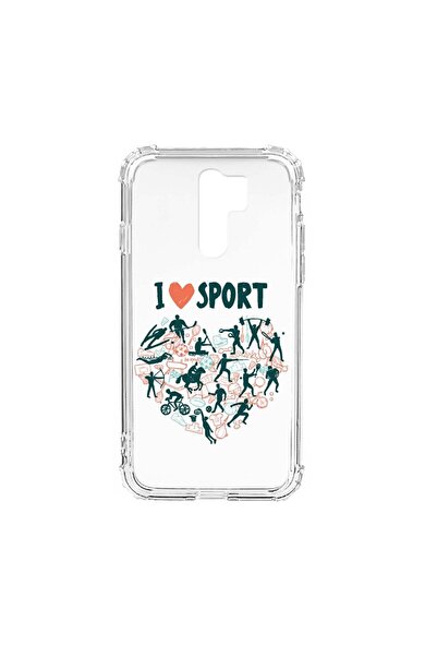 bestcase Husa Anti Shock Silicon Compatibila cu Xiaomi Redmi 9, I Love Sport,...