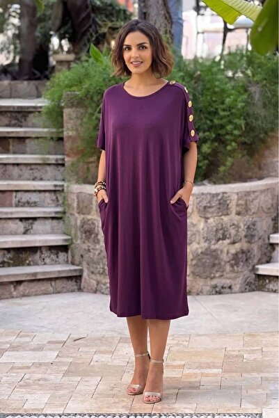 Nevin Kaya Moda Purple Starfish Buckle Dress
